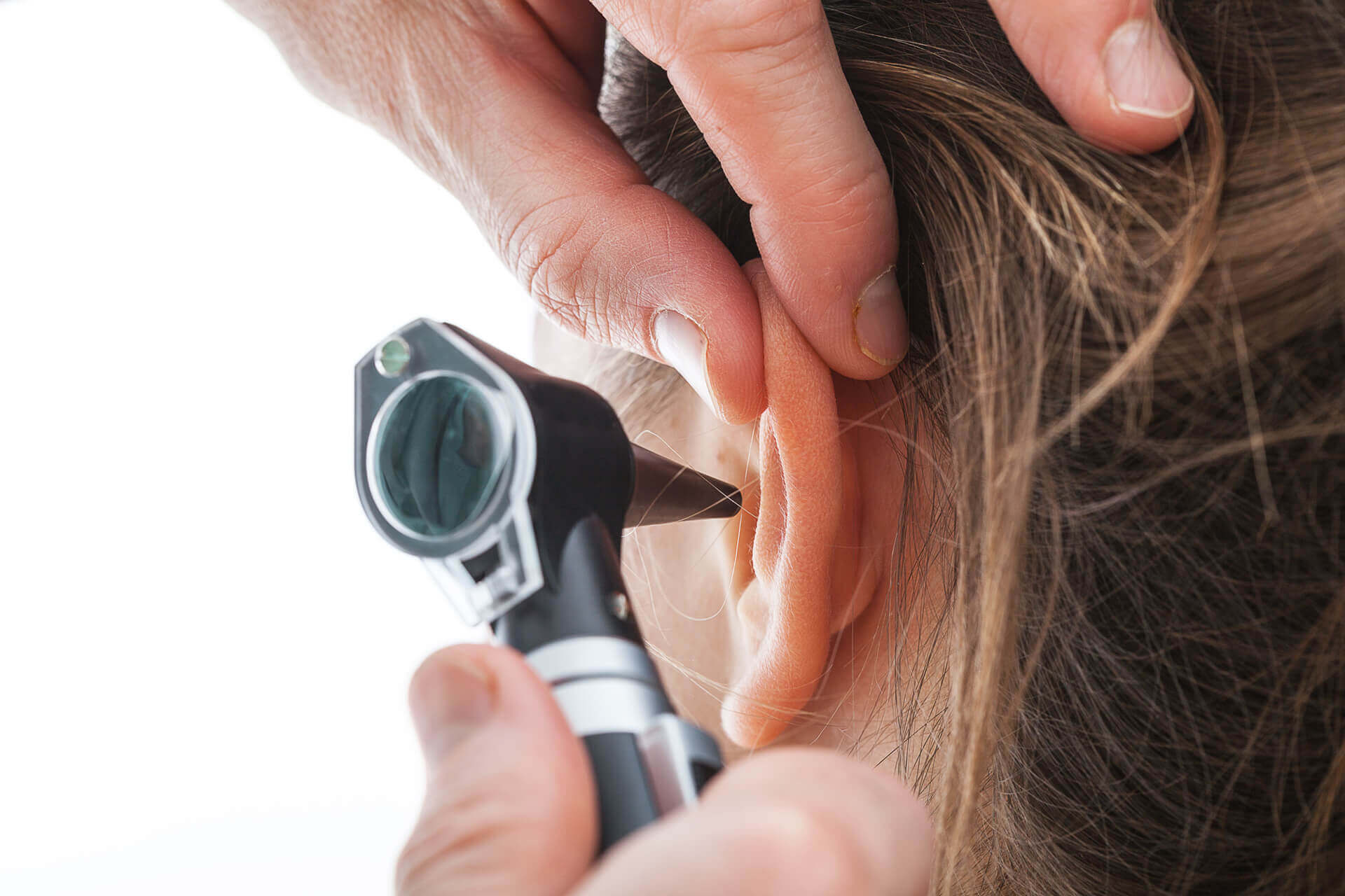 Close up of ear exam